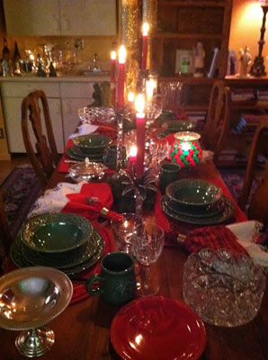 christmas table spread